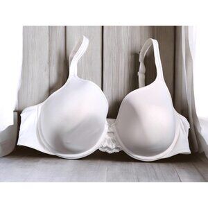 Bali Bra 38C Womens White Beautifully You Underwire Lace Keyhole Padded dfw994
